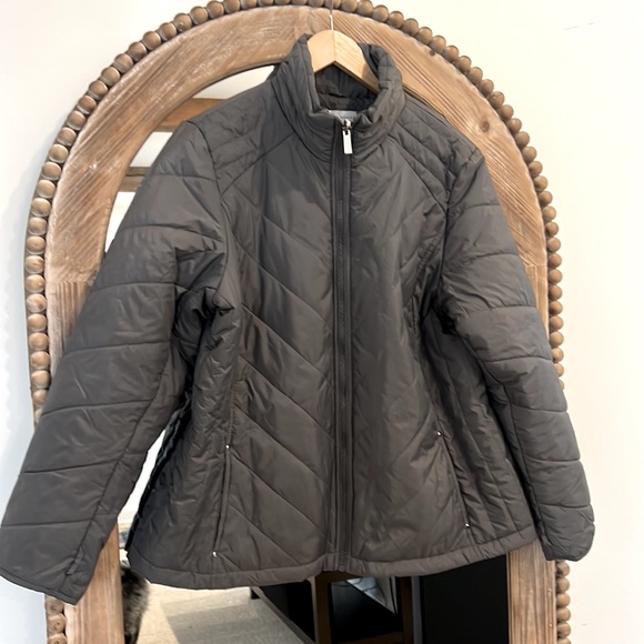 2-in-1 ! Susan Graver Water Resistant Systems Jacket, Black & Dark Gray, A460573 - Picture 11 of 13